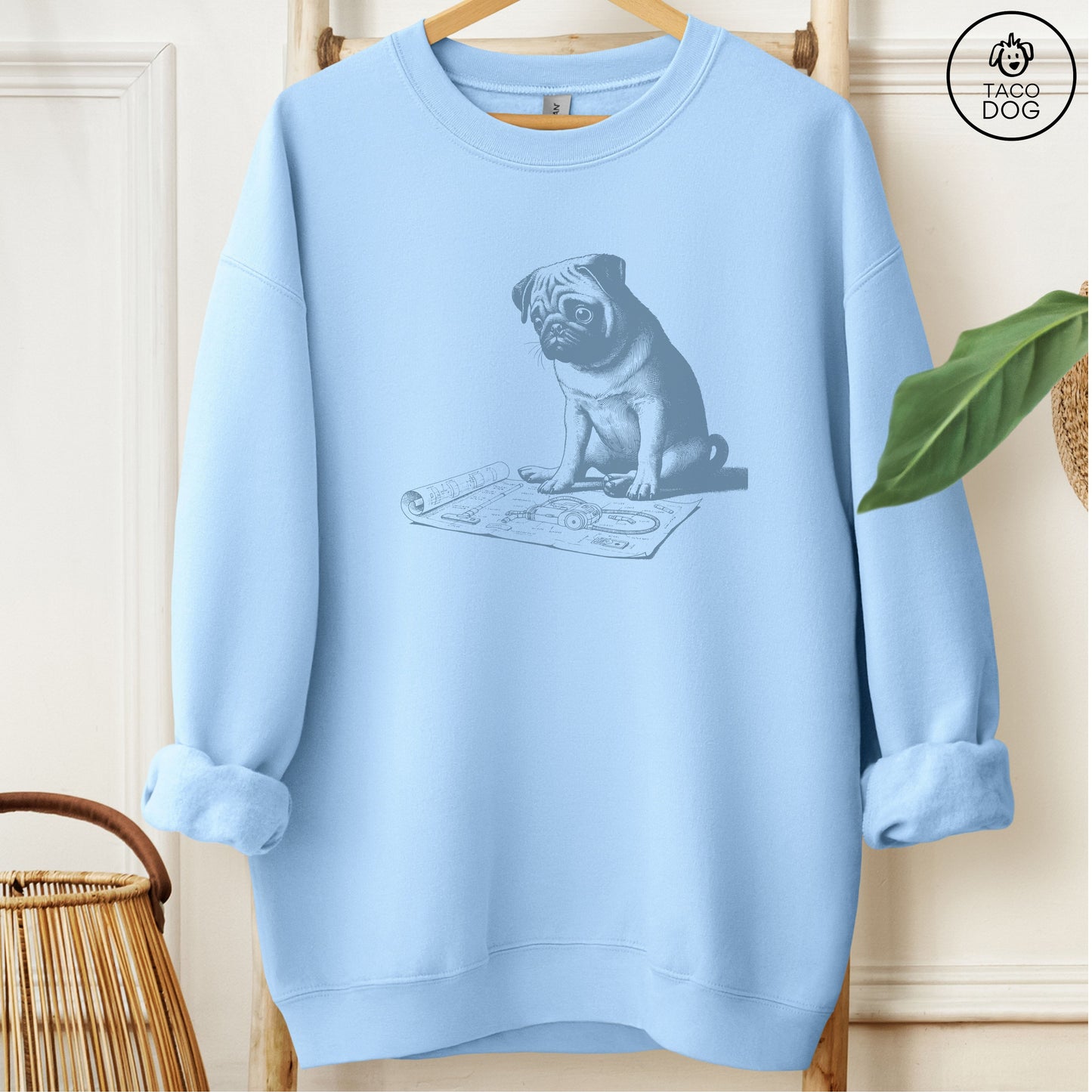 Pug Vacuum Blueprint Sweatshirt