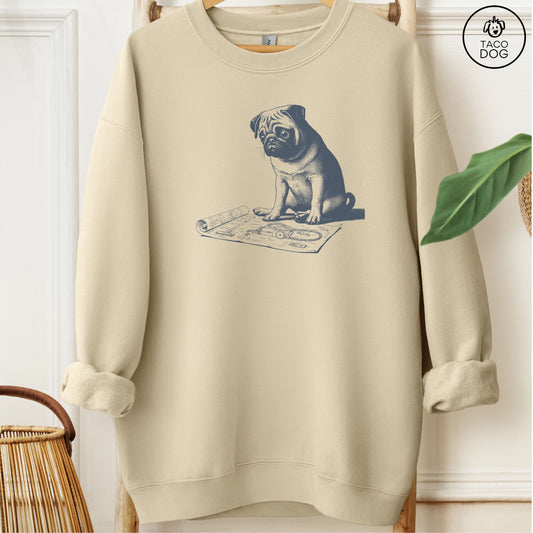 Pug Vacuum Blueprint Sweatshirt