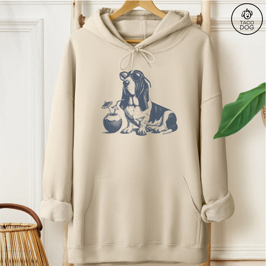 Basset Hound Vacation Hoodie Sand Taco-Dog