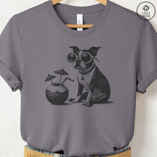 Boston Terrier Vacation T-Shirt Storm Taco-Dog