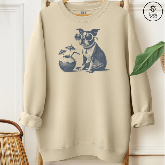 Boston Terrier Vacation Sweatshirt Sand Taco-Dog
