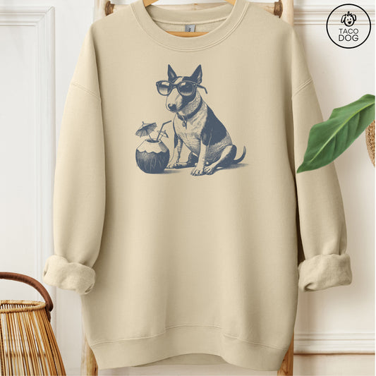 English Bull Terrier Vacation Sweatshirt Sand Taco-Dog