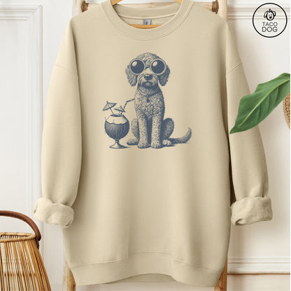 Doodle Vacation Sweatshirt Sand Taco-Dog
