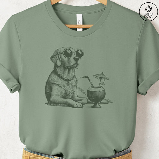 Golden Retriever Vacation T-Shirt Sage Taco-Dog