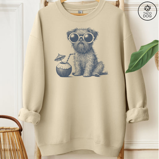 Brussels Griffon Griff Vacation Sweatshirt Sand Taco-Dog