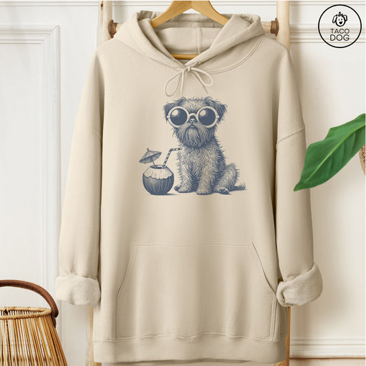 Brussels Griffon Griff Vacation Hoodie Sand Taco-Dog