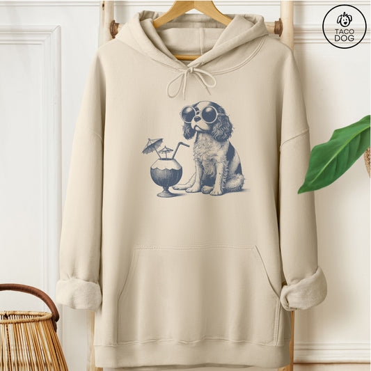 Cavalier King Charles Spaniel Vacation Hoodie Sand Taco-Dog