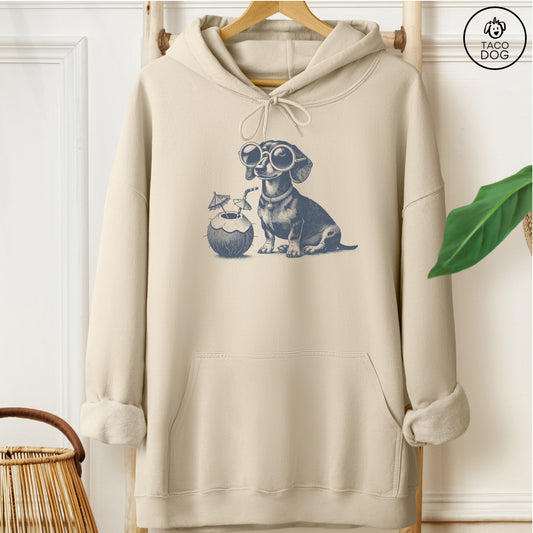 Dachshund Weenie Vacation Hoodie Sand Taco-Dog