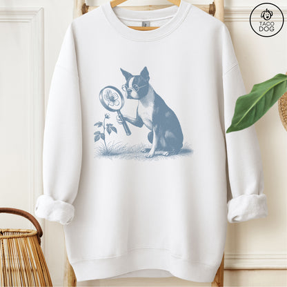 Boston Terrier Botanist Flower Sweatshirt