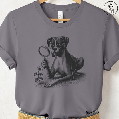 Boxer Dog Botanist Flower T-Shirt