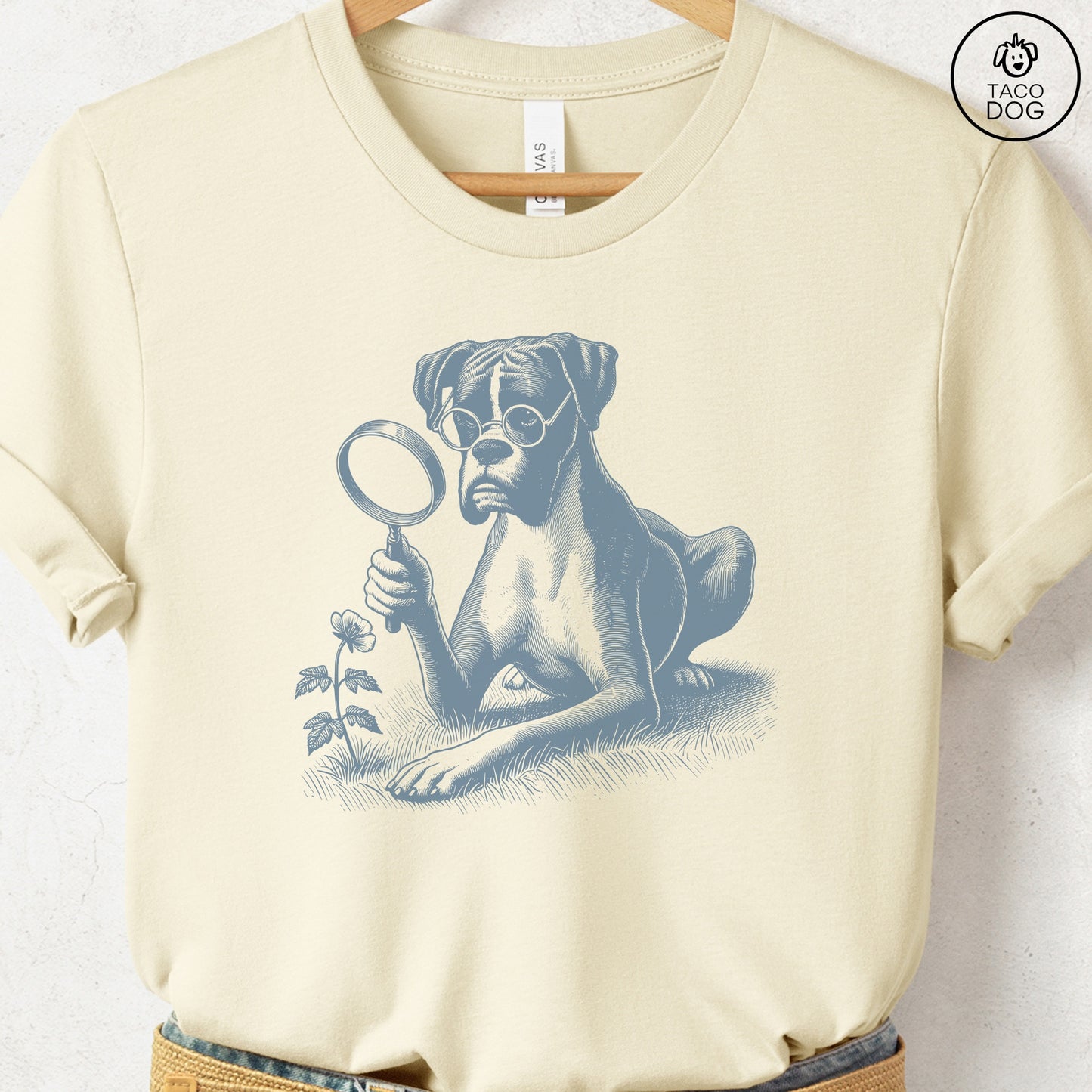 Boxer Dog Botanist Flower T-Shirt