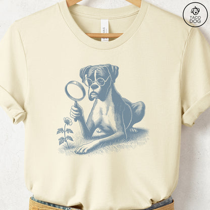 Boxer Dog Botanist Flower T-Shirt