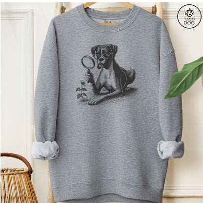 Boxer Dog Botanist Flower Sweatshirt