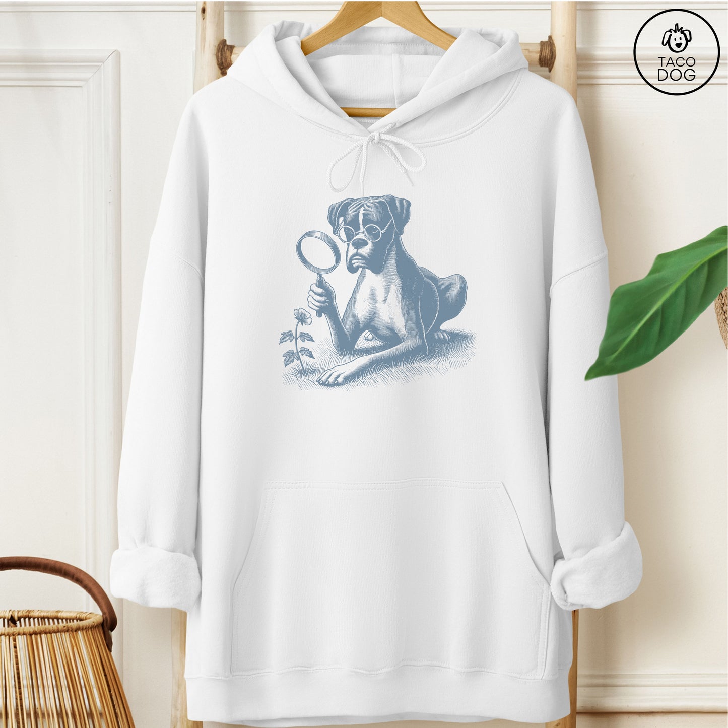 Boxer Dog Botanist Flower Hoodie