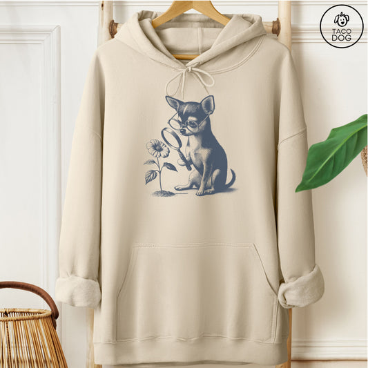Chihuahua Botanist Flower Hoodie Sand Taco-Dog