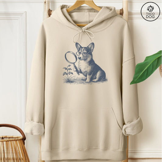 Corgi Botanist Flower Hoodie Sand Taco-Dog