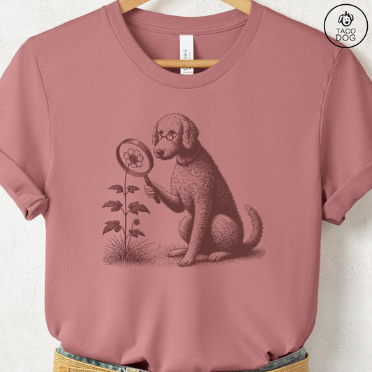 Doodle Botanist Flower T-Shirt Heather Mauve Taco-Dog