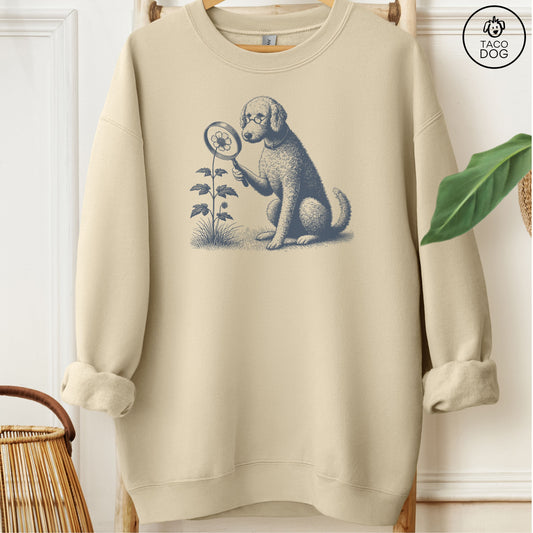 Doodle Botanist Flower Sweatshirt Sand Taco-Dog