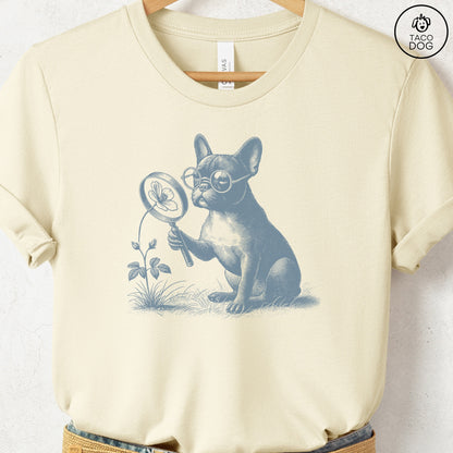 French Bulldog Frenchie Botanist Flower T-Shirt