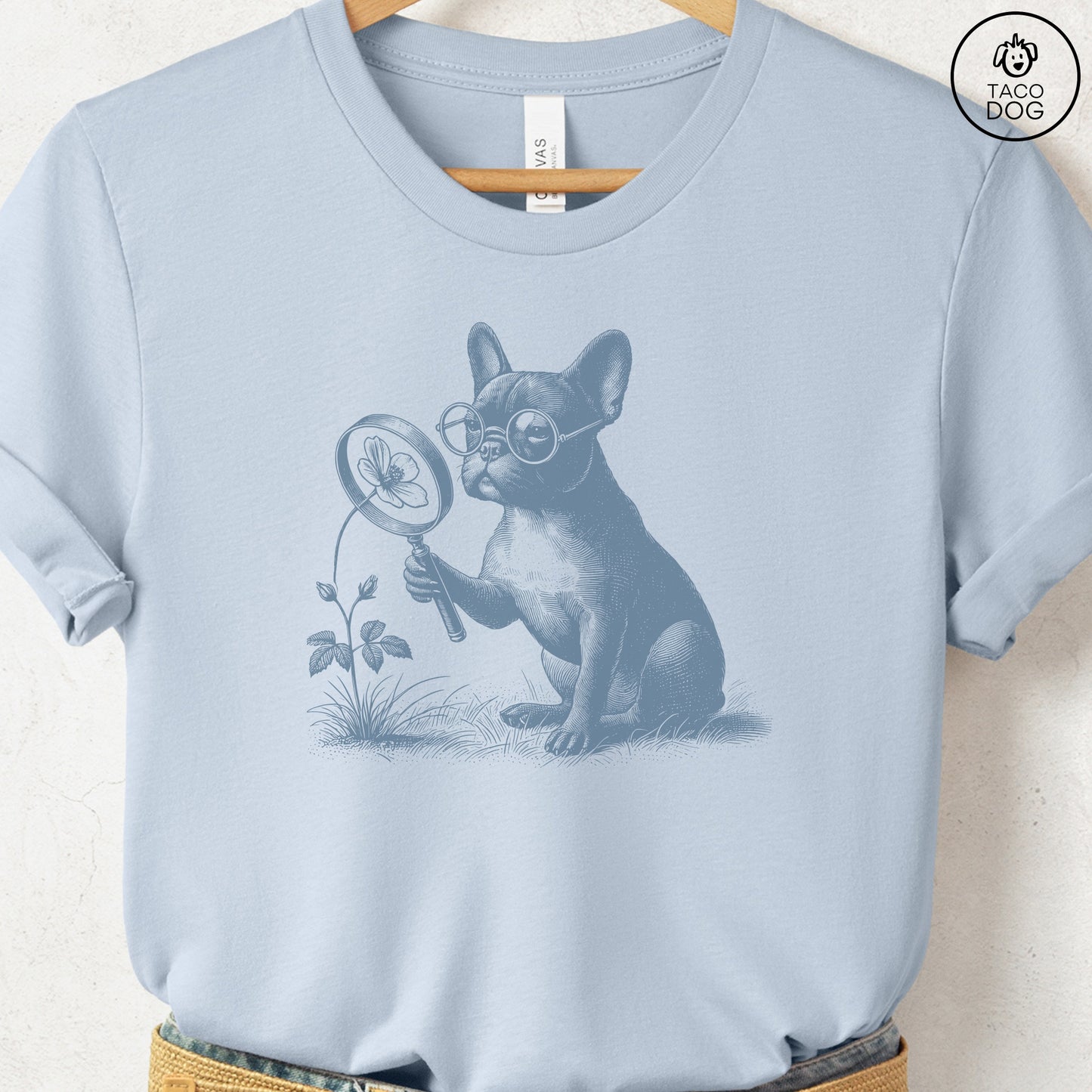 French Bulldog Frenchie Botanist Flower T-Shirt