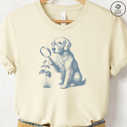 Golden Retriever Botanist Flower T-Shirt