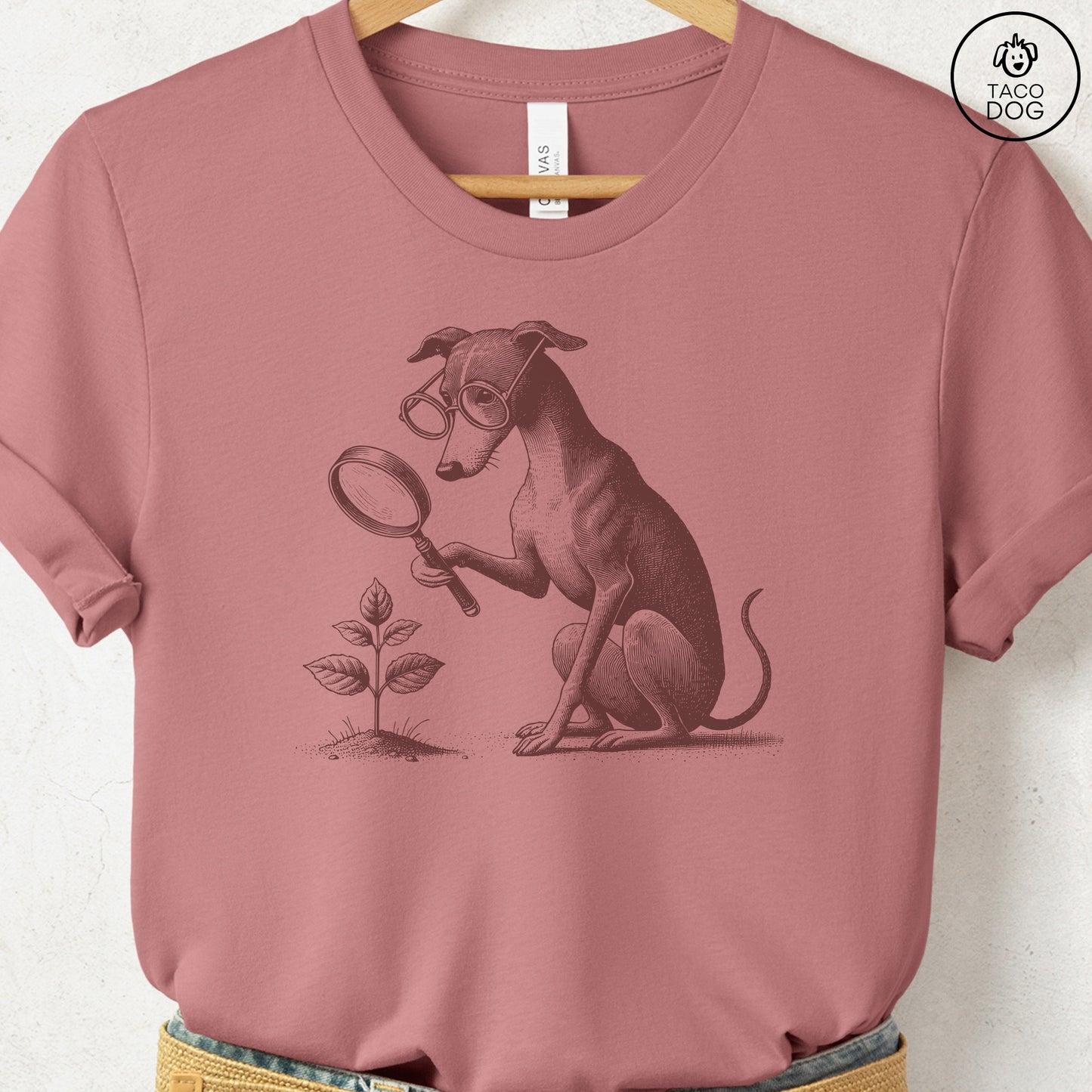 Italian Greyhound Whippet Iggy Botanist Flower T-Shirt