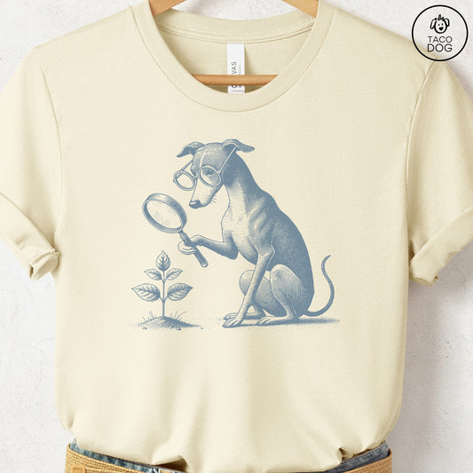Italian Greyhound Whippet Iggy Botanist Flower T-Shirt