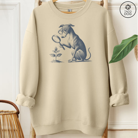Italian Greyhound Whippet Botanist Flower Sweatshirt Sand Taco-Dog