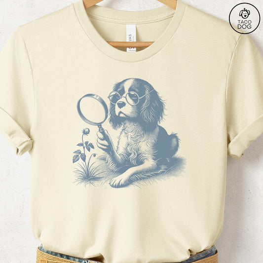 Cavalier King Charles Spaniel Botanist Flower T-Shirt