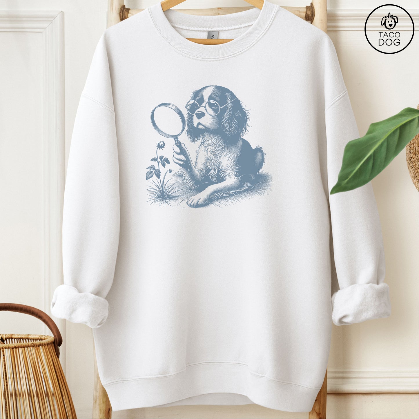 Cavalier King Charles Spaniel Botanist Flower Sweatshirt
