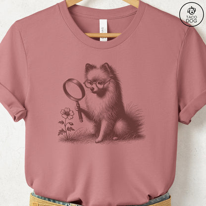 Pomeranian Botanist Flower T-Shirt