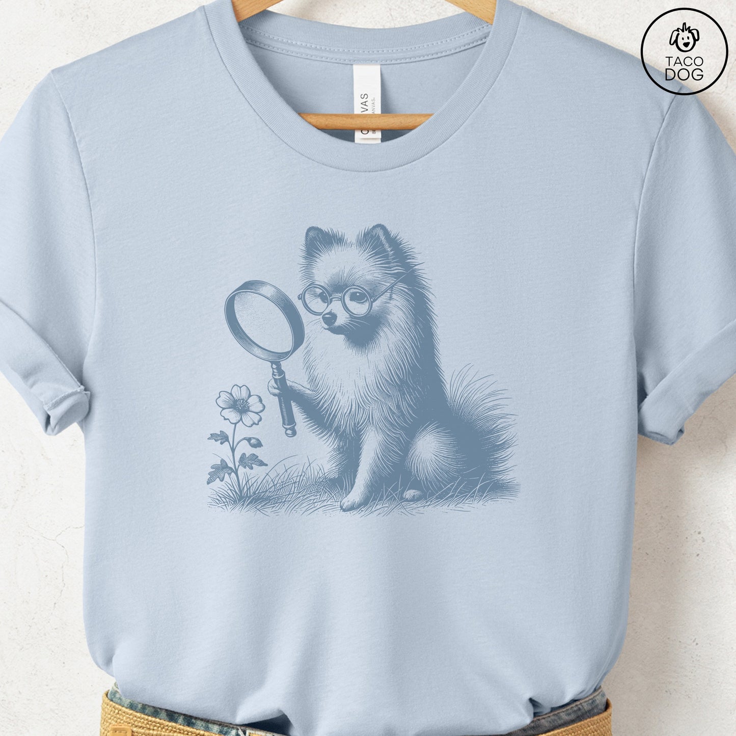 Pomeranian Botanist Flower T-Shirt