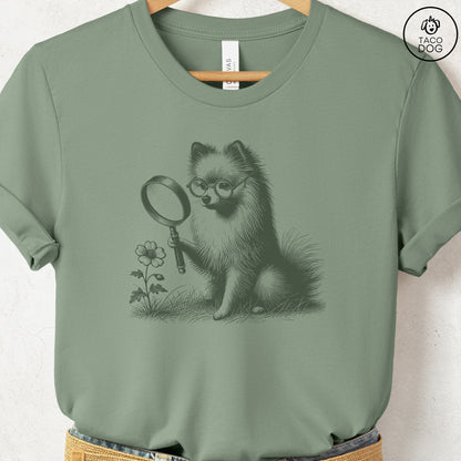Pomeranian Botanist Flower T-Shirt