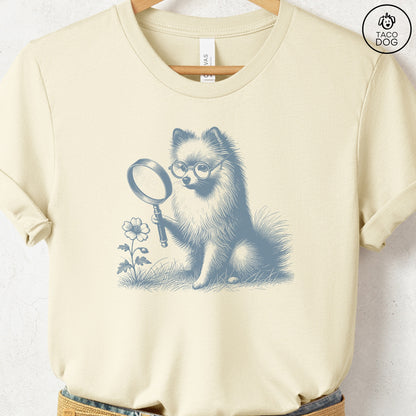 Pomeranian Botanist Flower T-Shirt