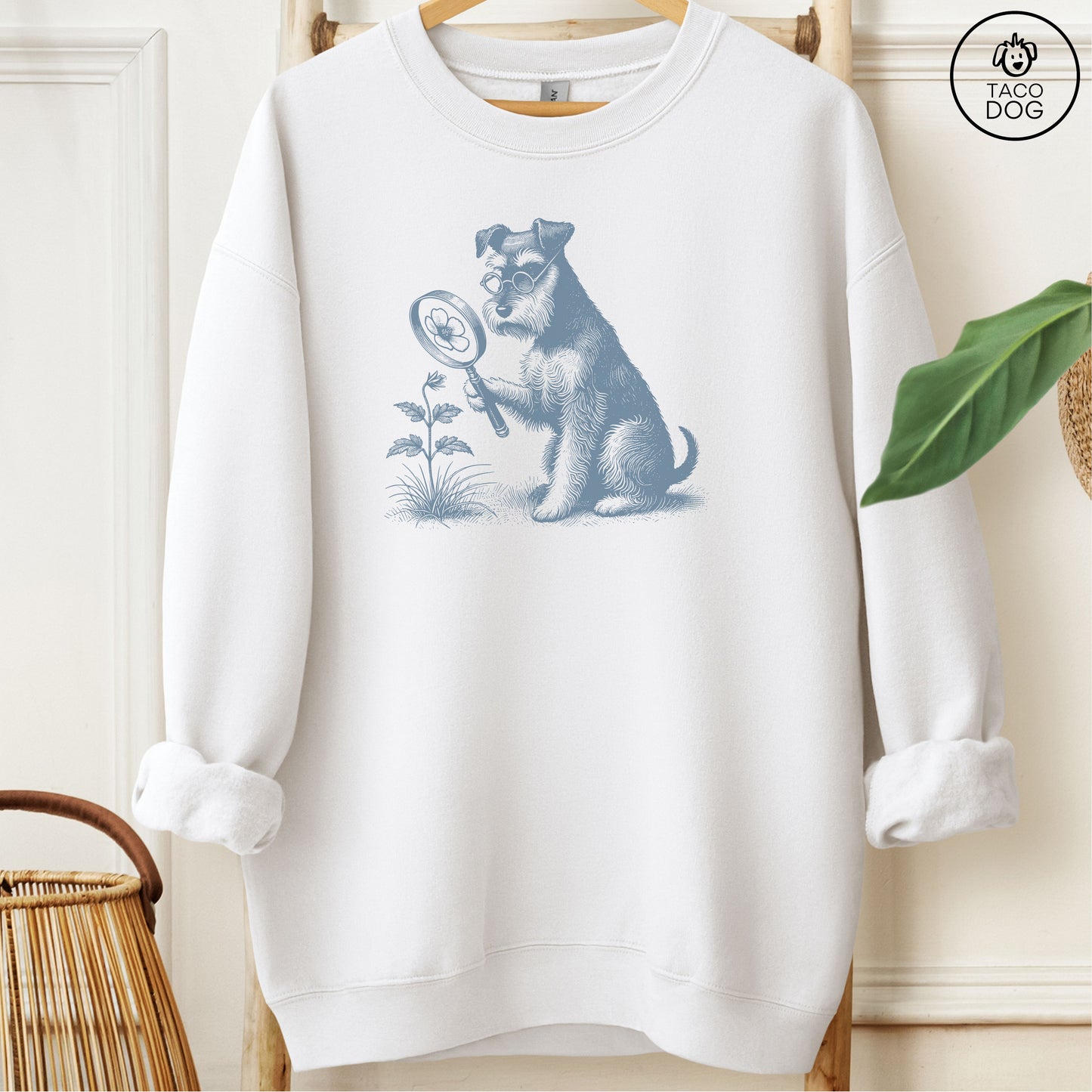 Schnauzer Botanist Flower Sweatshirt