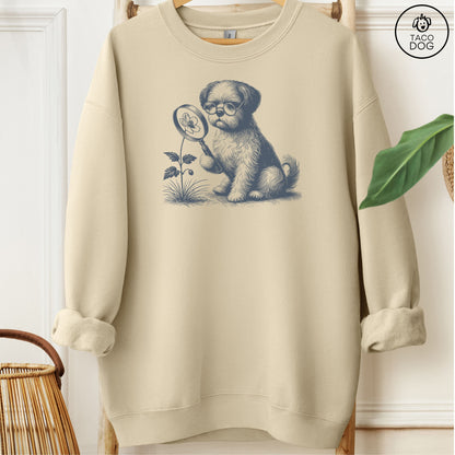 Shih Tzu Botanist Flower Sweatshirt Sand Taco-Dog