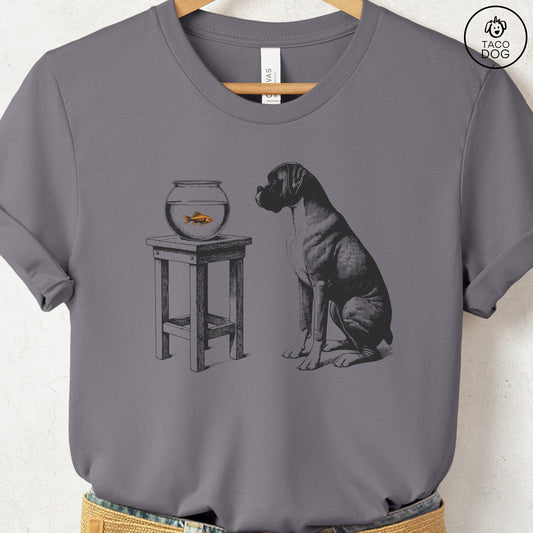 Boxer Dog Goldfish T-Shirt Storm Taco-Dog