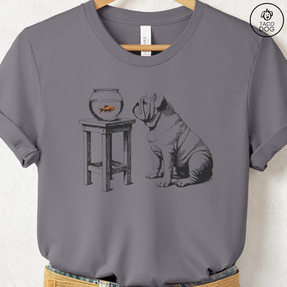 English Bulldog Goldfish T-Shirt Storm Taco-Dog