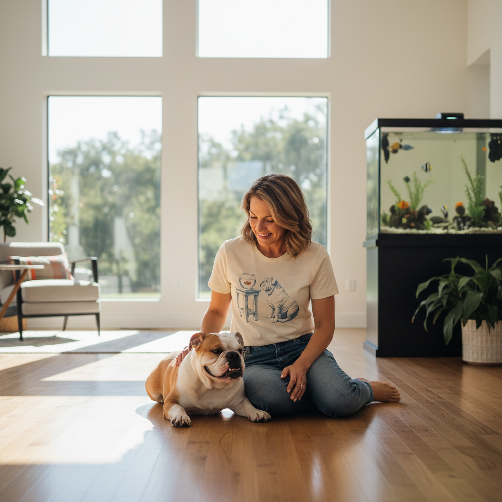 English Bulldog Goldfish T-Shirt Taco-Dog
