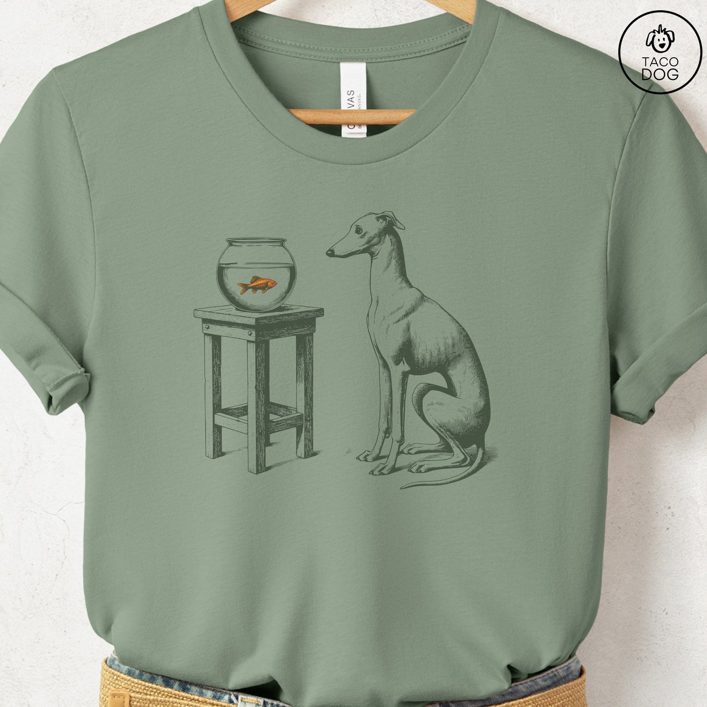 Italian Greyhound Whippet Iggy Goldfish T-Shirt