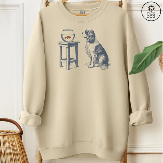 Cavalier King Charles Spaniel Goldfish Sweatshirt Sand Taco-Dog