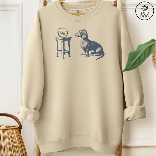 Dachshund Weenie Goldfish Sweatshirt Sand Taco-Dog