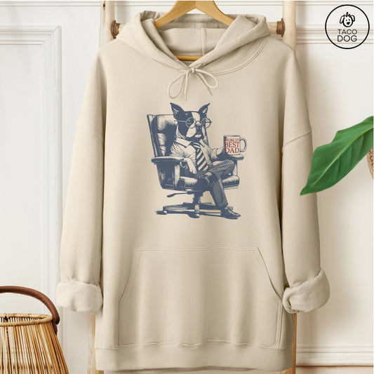 Boston Terrier World's Best Dad Mug Hoodie Sand Taco-Dog
