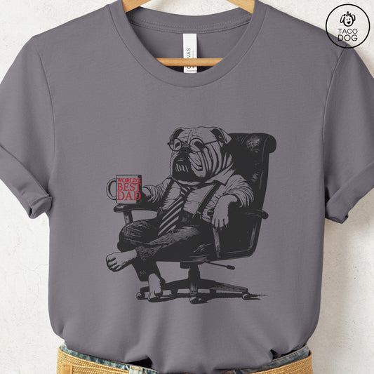 English Bulldog World's Best Dad Mug T-Shirt Storm Taco-Dog