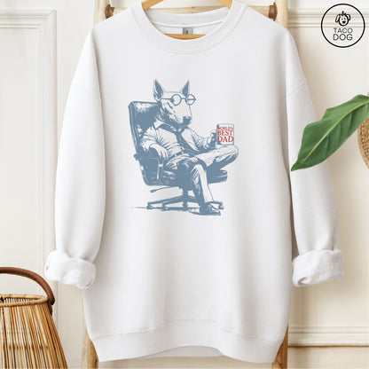 English Bull Terrier Bully World's Best Dad Mug Sweatshirt White Taco-Dog