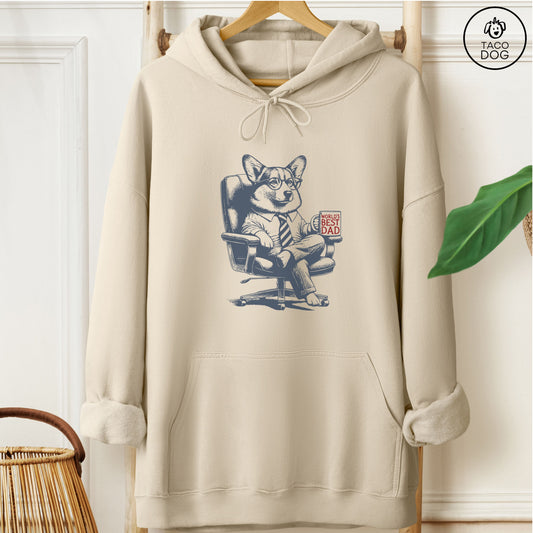 Corgi World's Best Dad Mug Hoodie Sand Taco-Dog