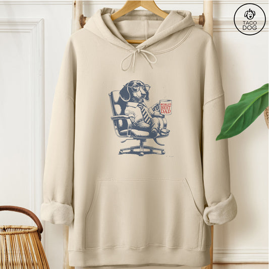 Dachshund Weenie Doxie World's Best Dad Mug Hoodie Sand Taco-Dog