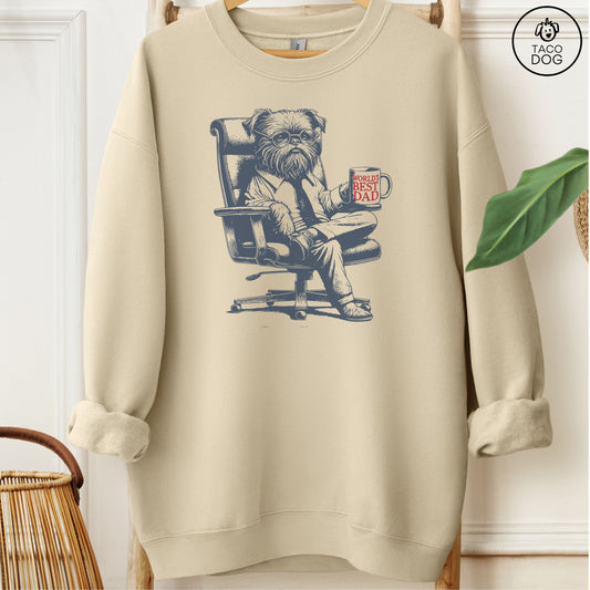 Brussels Griffon Griff World's Best Dad Mug Sweatshirt Sand Taco-Dog