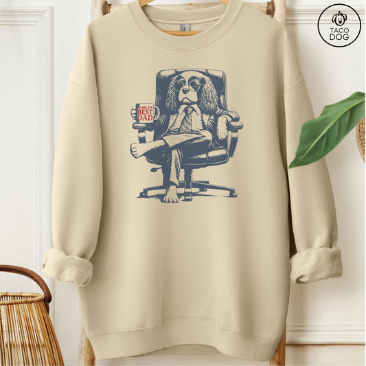Cavalier King Charles Spaniel World's Best Dad Mug Sweatshirt Sand Taco-Dog