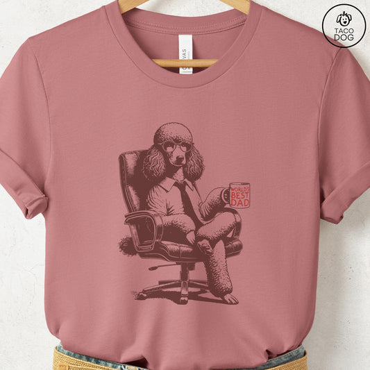 Poodle World's Best Dad Mug T-Shirt Heather Mauve Taco-Dog